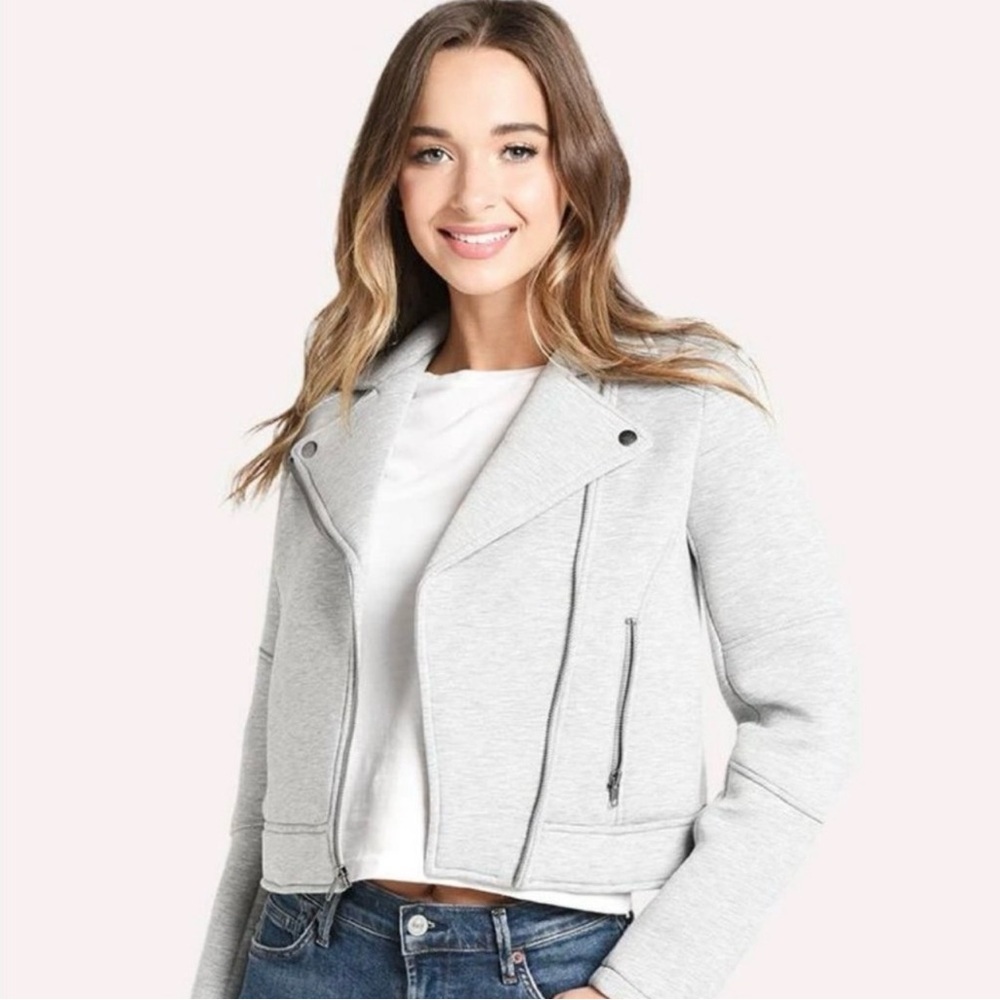 cupcakes & cashmere Light Gray Bomber Jacket